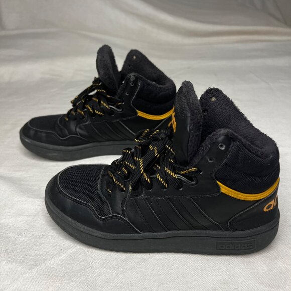 Adidas Black & Yellow High-Top Sneakers Size 3  APH 281001  A:1F7736 - Picture 4 of 14